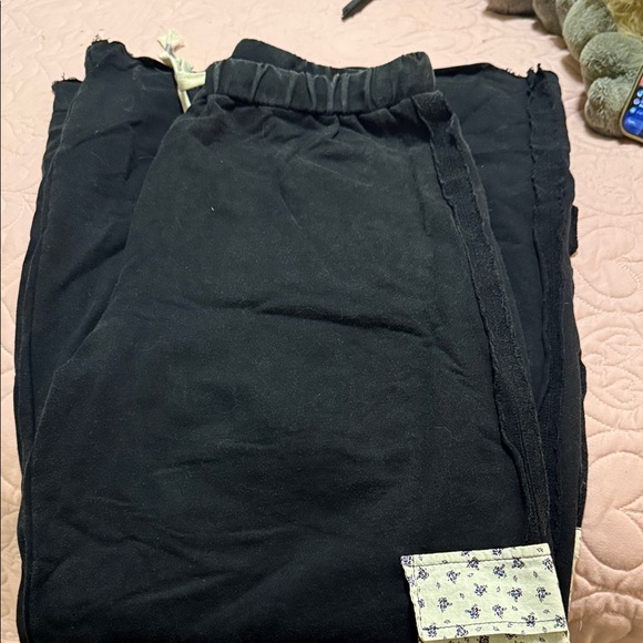 Black Wide-Leg Pants with Star Patch Accents - Picture 9 of 9